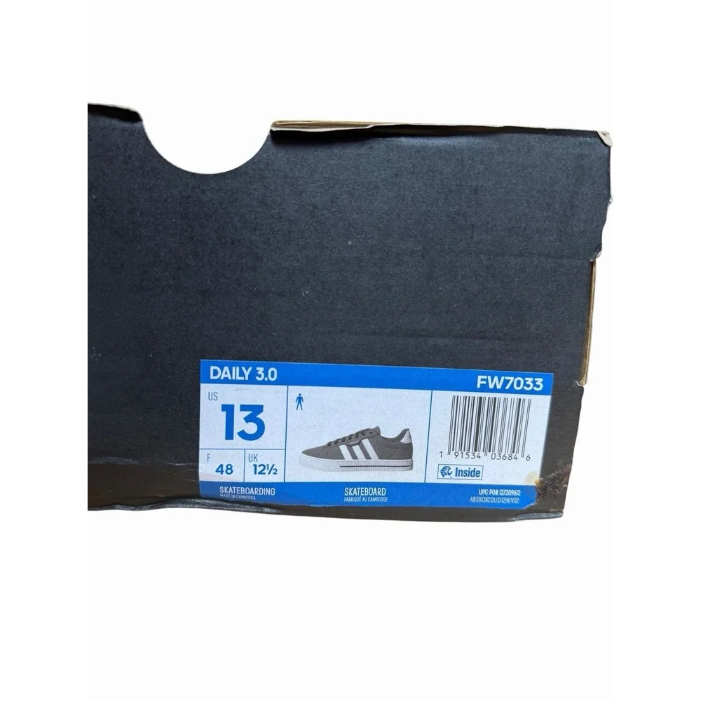 Adidas daily 3.0 Sportswear male size 13 color gray New With Box